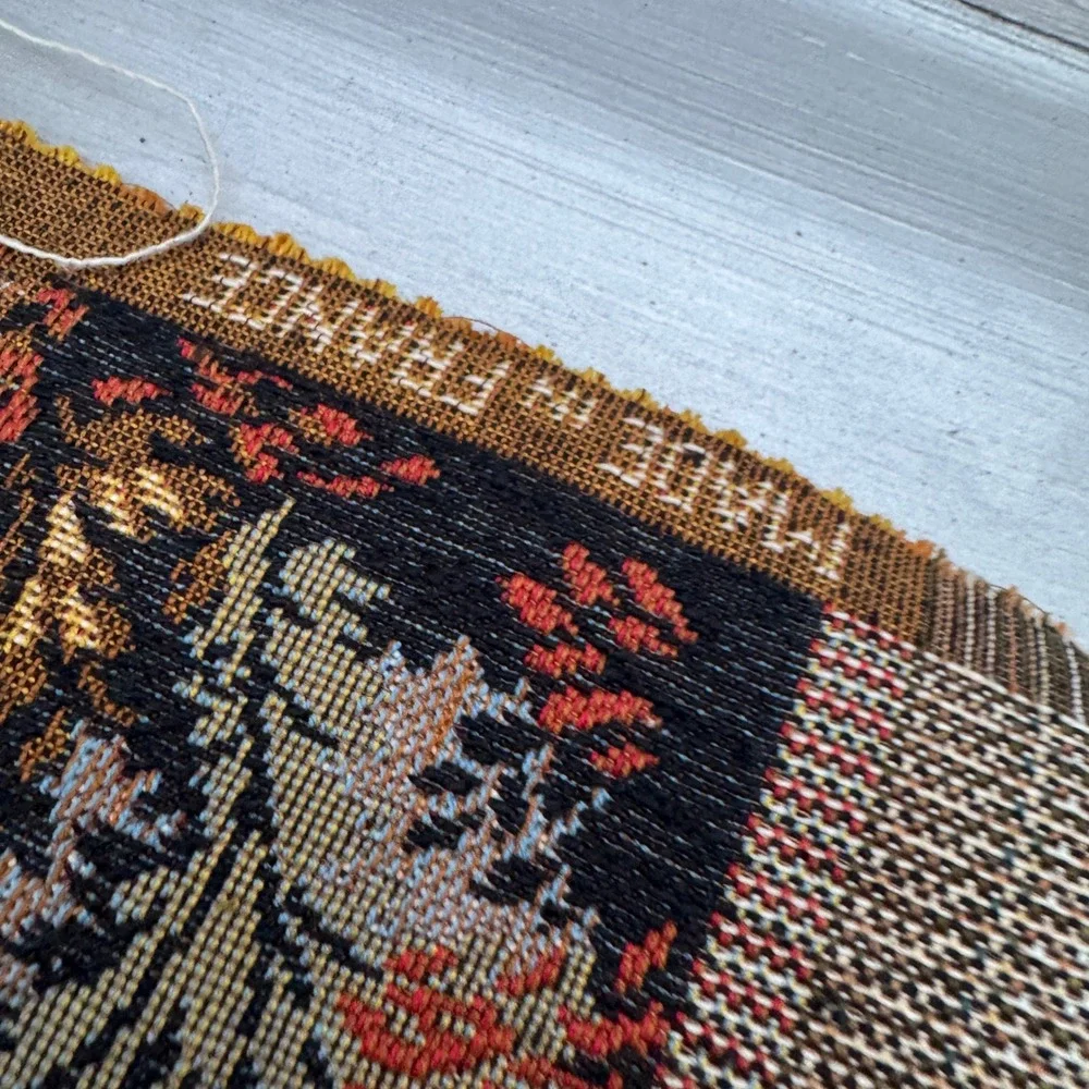 Vintage French Midcentury Loire Valley Chateau Tapestry Set 3pc Jacquard 19x14